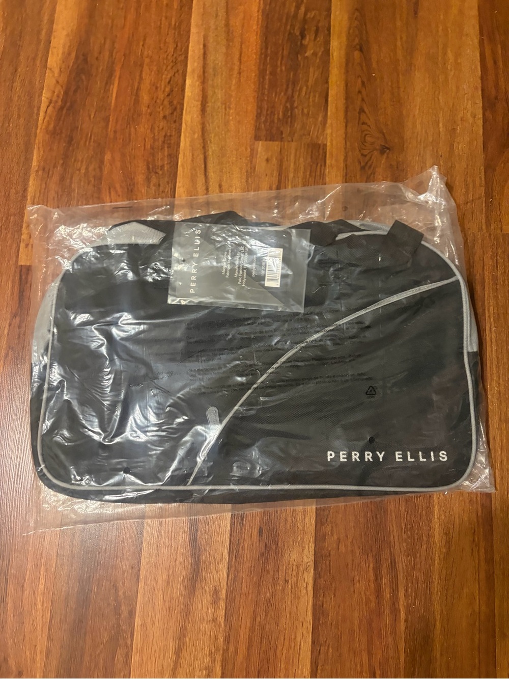 Perry Ellis Black Duffel with Light Trim